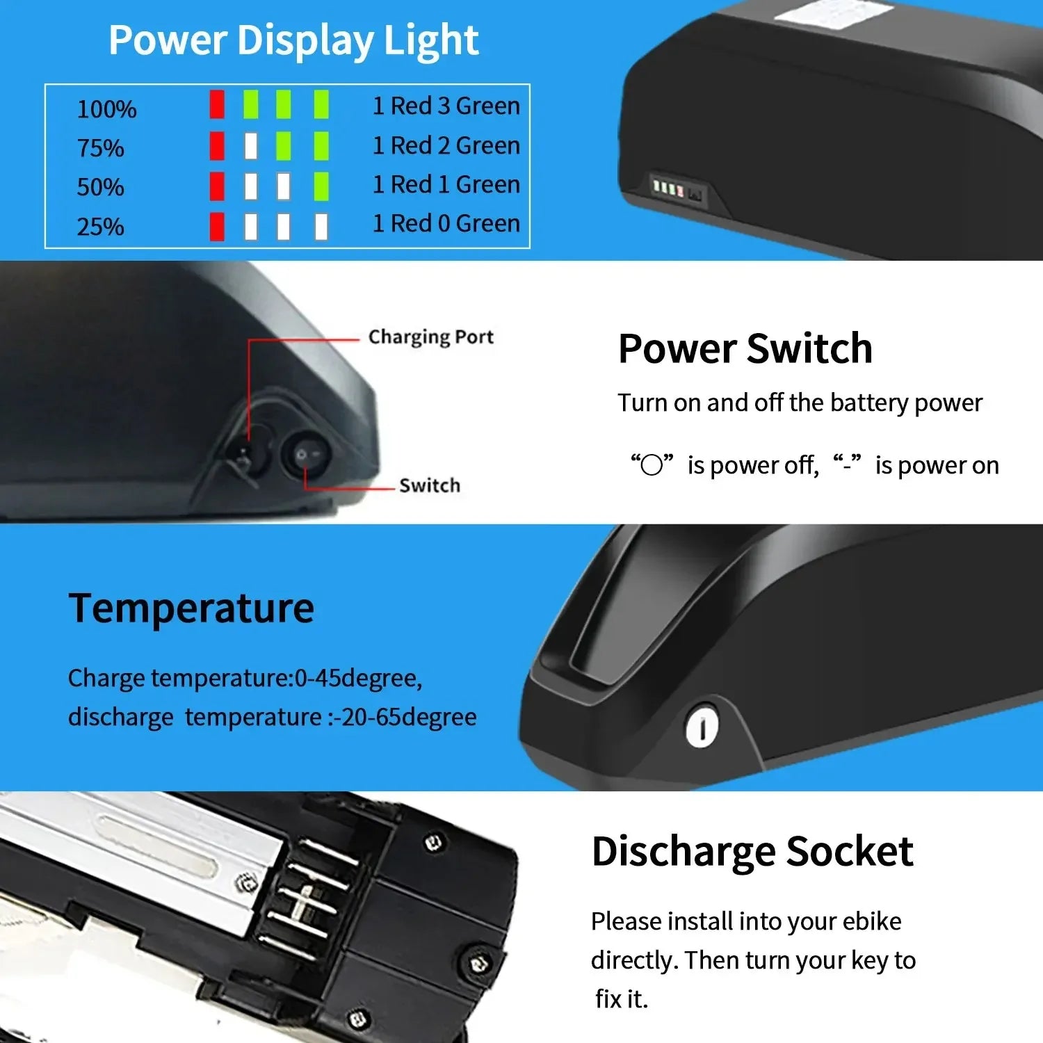Electric bicycle down tube lithium battery 48V20Ah（GC）